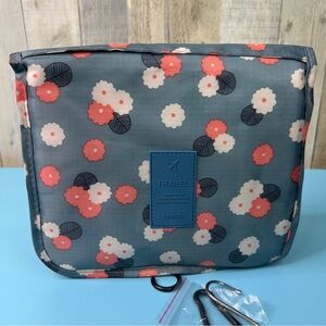 Multicolored Travel Toiletry Pouch with Multiple Pockets 9”x10”x2”